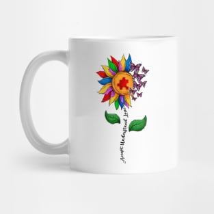 Accept Understand Love Flower Butterfly Autism Awareness Mug